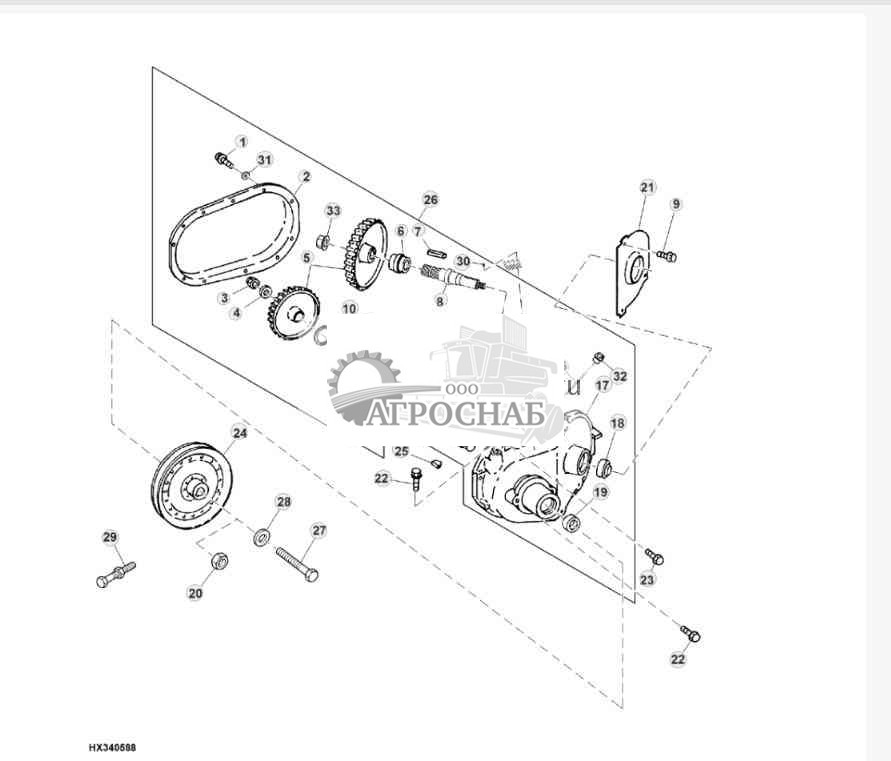 CLEAN GRAIN ELEVATOR GEARCASE AND SHEAVE 
